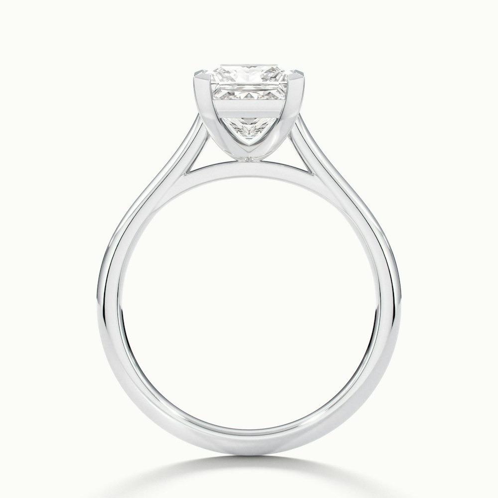 Frey 4 Carat Princess Cut Solitaire Lab Grown Diamond Ring in 10k White Gold