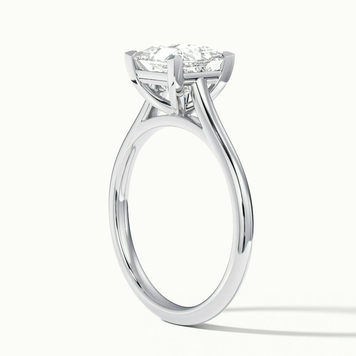 Lux 1.5 Carat Princess Cut Solitaire Moissanite Engagement Ring in 18k White Gold