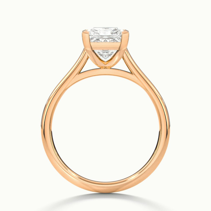 Lux 1 Carat Princess Cut Solitaire Moissanite Engagement Ring in 18k Rose Gold