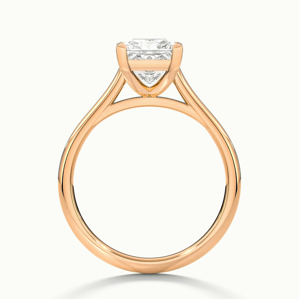 Lux 3 Carat Princess Cut Solitaire Moissanite Engagement Ring in 18k Rose Gold