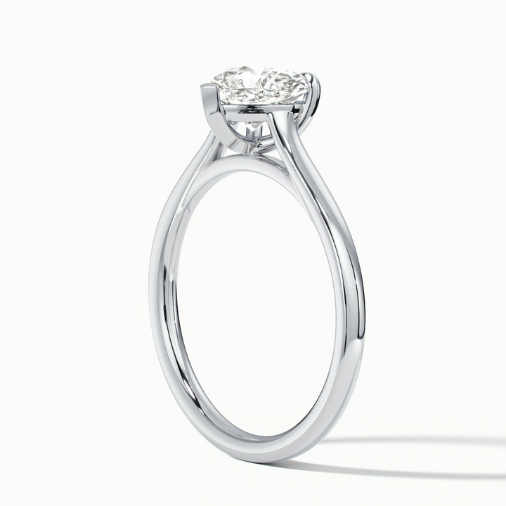 Esha 1 Carat Heart Shaped Solitaire Lab Grown Diamond Ring in 10k White Gold
