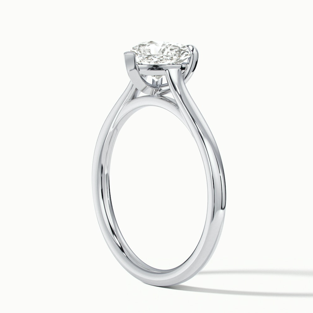 Mia 1 Carat Heart Shaped Solitaire Moissanite Engagement Ring in 10k White Gold