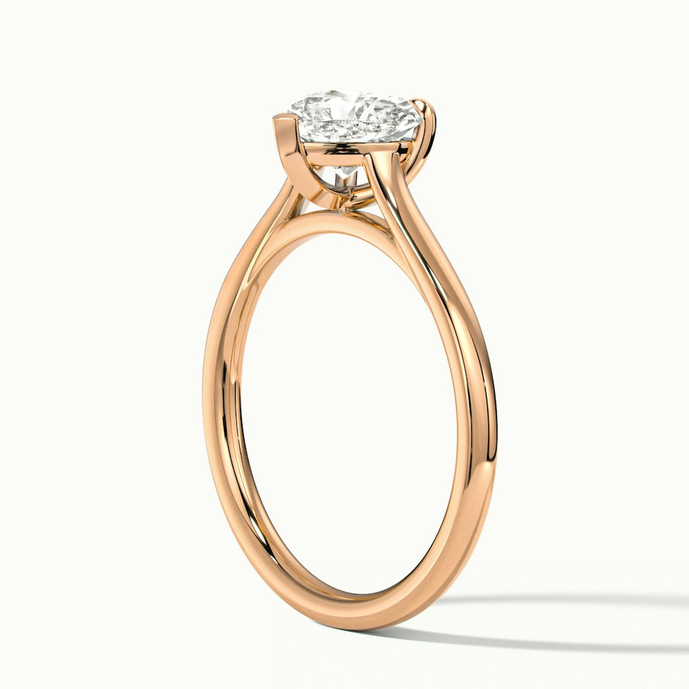 Esha 1 Carat Heart Shaped Solitaire Lab Grown Diamond Ring in 10k Rose Gold