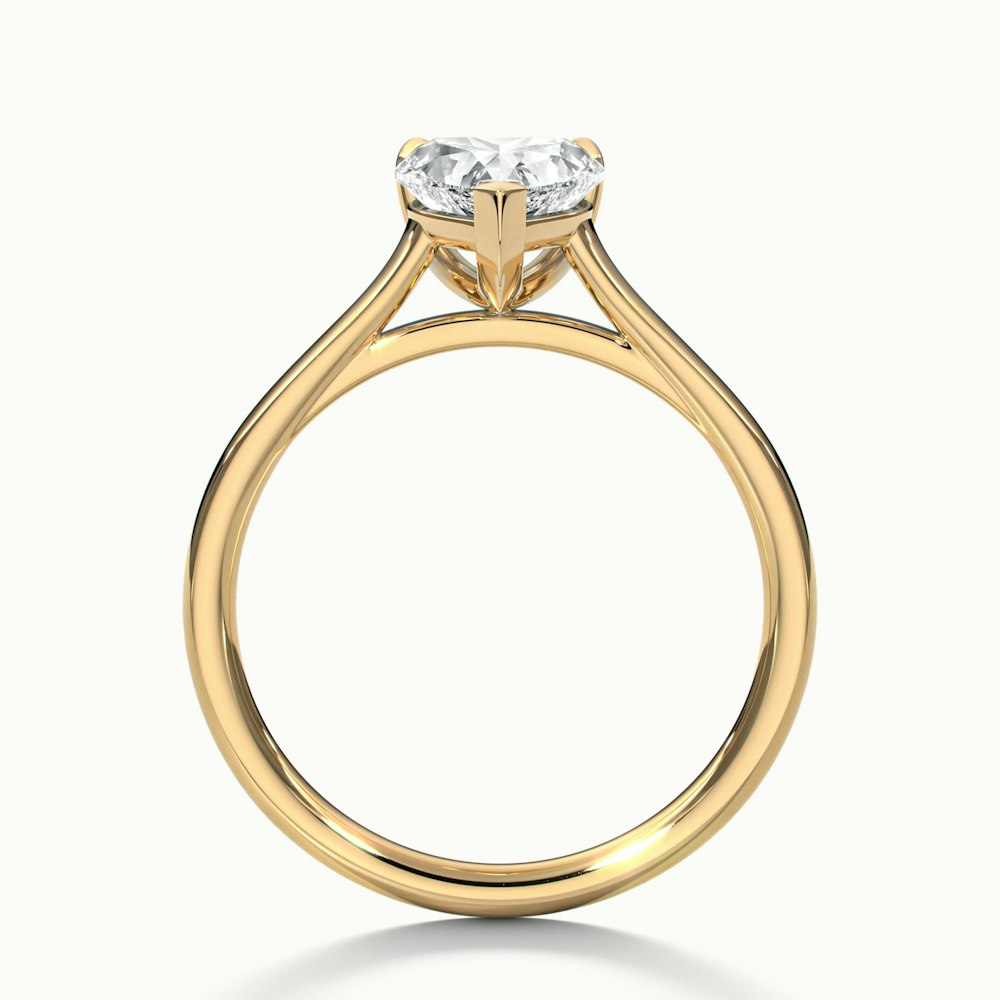 Mia 3 Carat Heart Shaped Solitaire Moissanite Engagement Ring in 10k Yellow Gold
