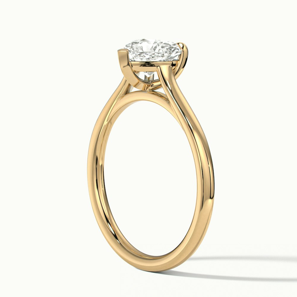 Mia 3 Carat Heart Shaped Solitaire Moissanite Engagement Ring in 10k Yellow Gold