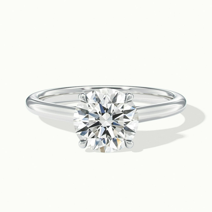 Zara 3 Carat Round Solitaire Moissanite Engagement Ring in 10k White Gold
