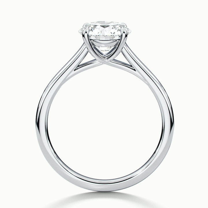Elena 1 Carat Round Solitaire Lab Grown Diamond Ring in 14k White Gold