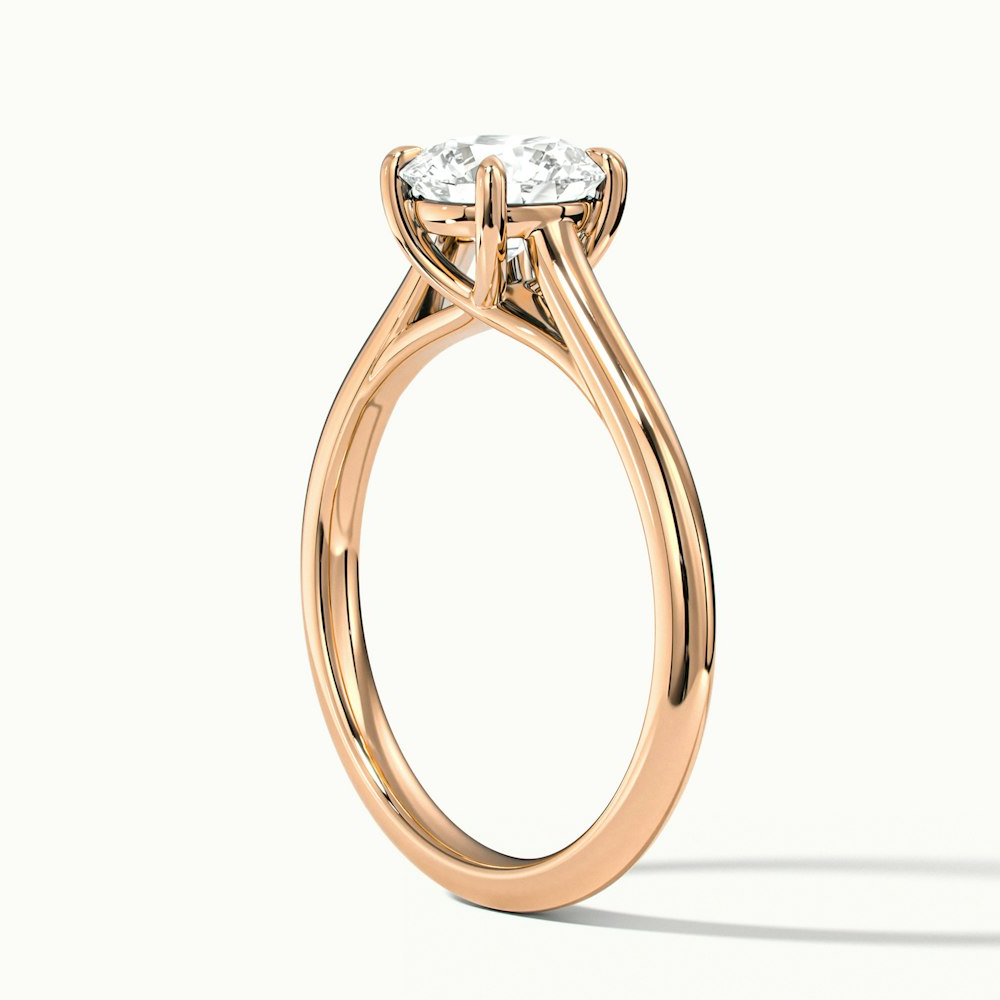 Elena 2 Carat Round Solitaire Lab Grown Diamond Ring in 14k Rose Gold