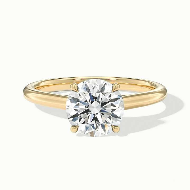 Elena 1.5 Carat Round Solitaire Lab Grown Diamond Ring in 18k Yellow Gold