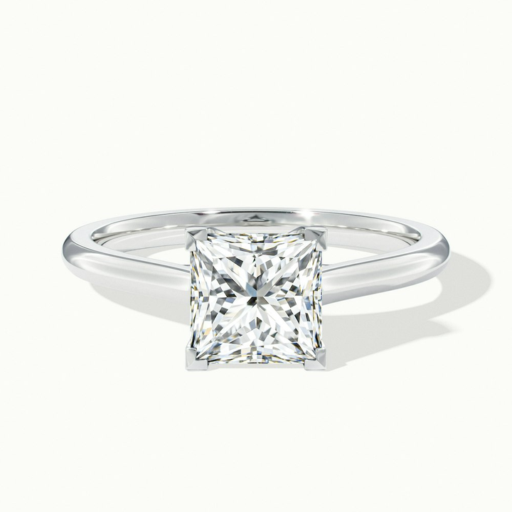 Kai 1.5 Carat Princess Cut Solitaire Moissanite Engagement Ring in 18k White Gold