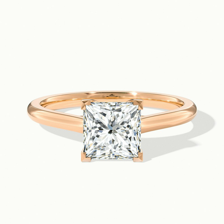 Amaya 1.5 Carat Princess Cut Solitaire Lab Grown Diamond Ring in 14k Rose Gold