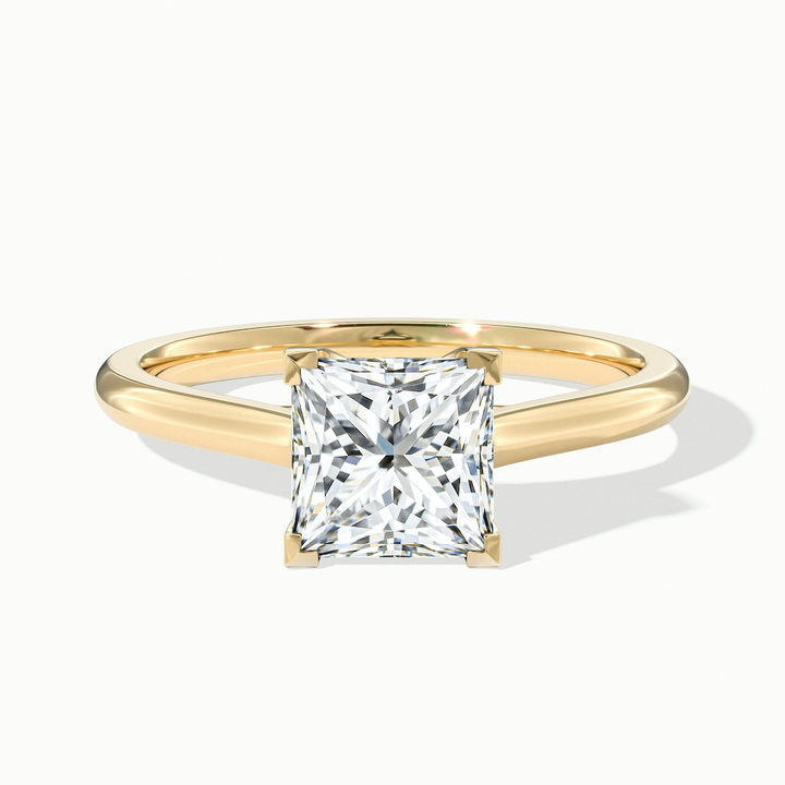 Kai 1.5 Carat Princess Cut Solitaire Moissanite Engagement Ring in 10k Yellow Gold