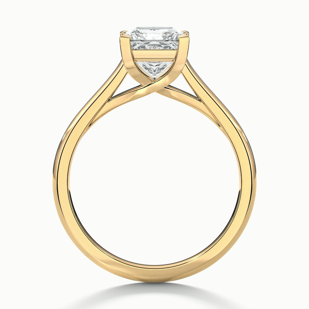 Amaya 1.5 Carat Princess Cut Solitaire Lab Grown Diamond Ring in 14k Yellow Gold