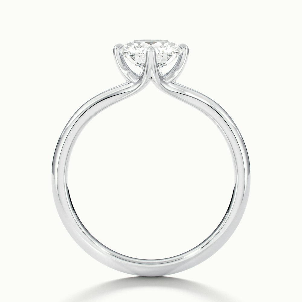 Joy 5 Carat Round Cut Solitaire Moissanite Engagement Ring in 18k White Gold