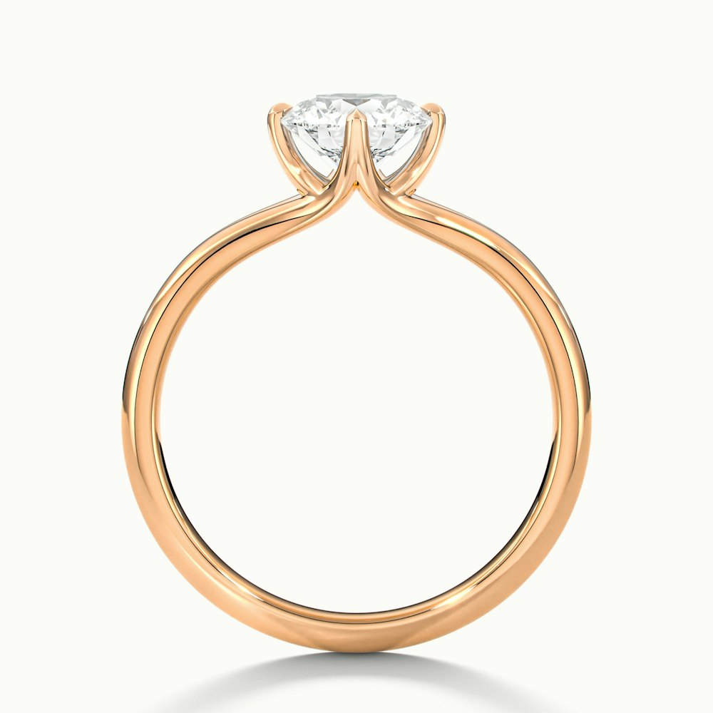Nelli 2 Carat Round Cut Solitaire Lab Grown Diamond Ring in 14k Rose Gold