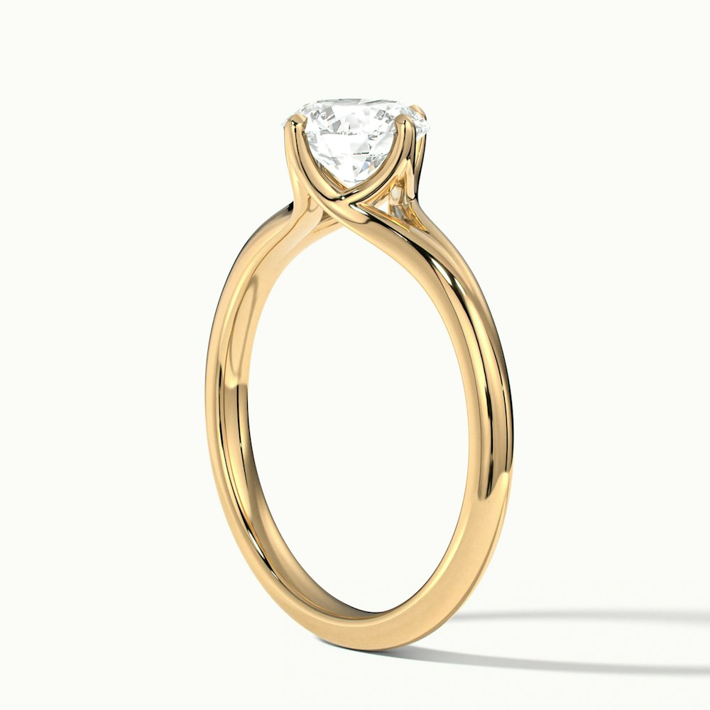 Joy 1.5 Carat Round Cut Solitaire Moissanite Engagement Ring in 10k Yellow Gold
