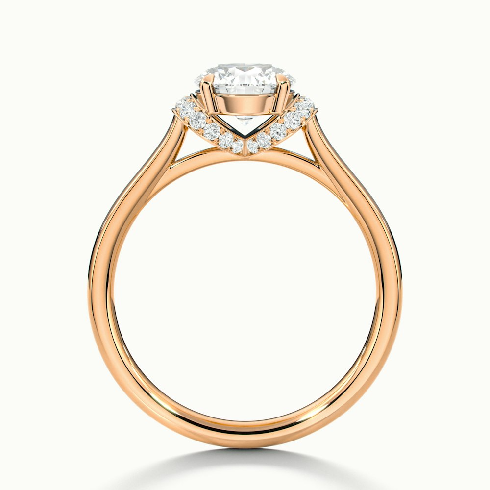 Lux 2 Carat Round Solitaire Garland Pave Lab Grown Engagement Ring in 10k Rose Gold