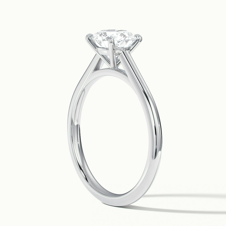 Nia 1 Carat Round Cut Solitaire Moissanite Engagement Ring in 14k White Gold
