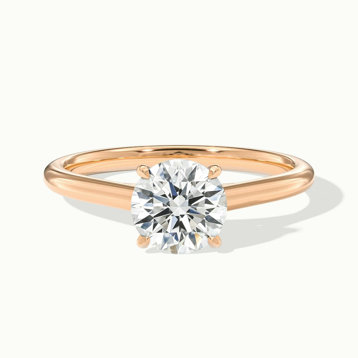 Anika 3.5 Carat Round Cut Solitaire Lab Grown Diamond Ring in 10k Rose Gold
