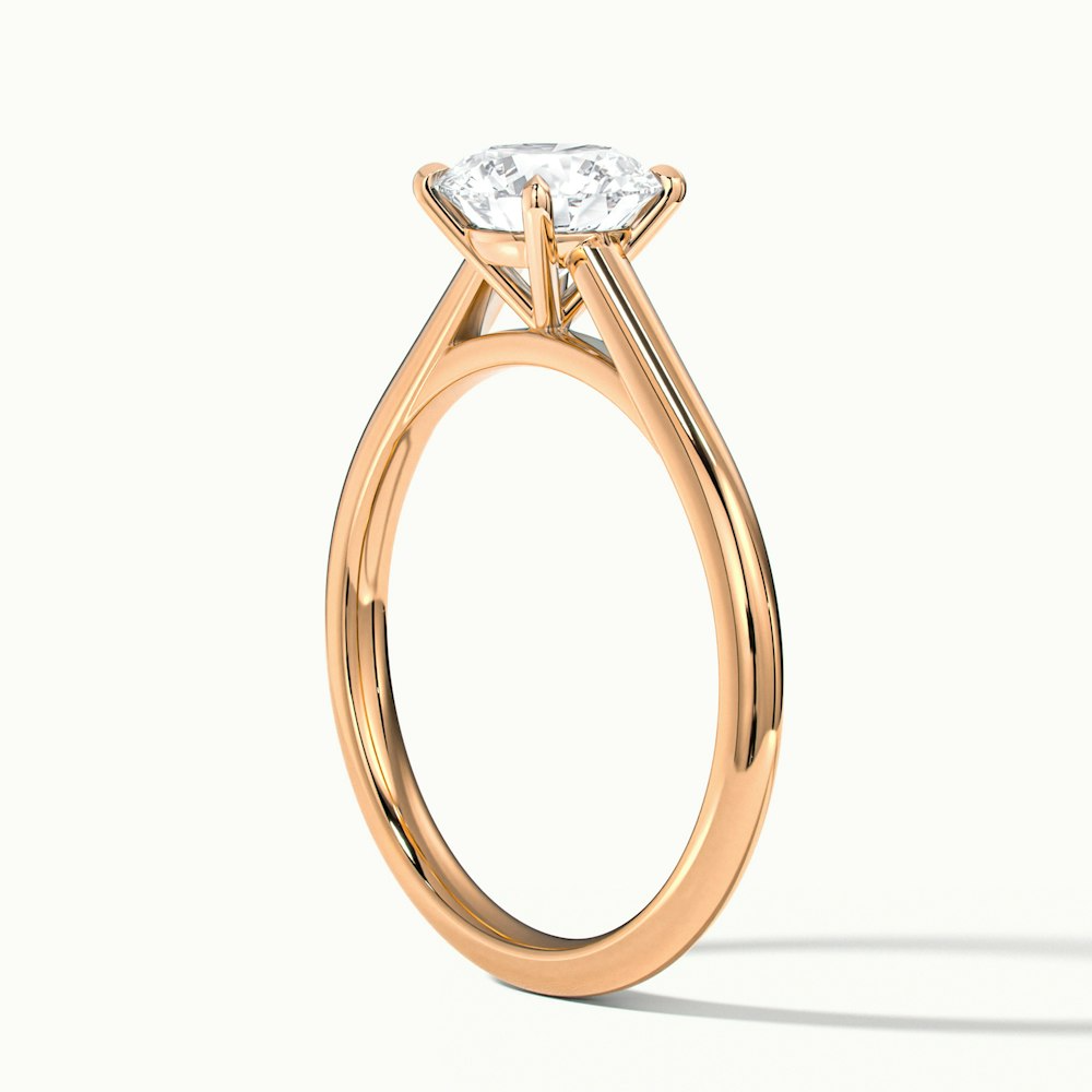 Nia 2 Carat Round Cut Solitaire Moissanite Engagement Ring in 10k Rose Gold