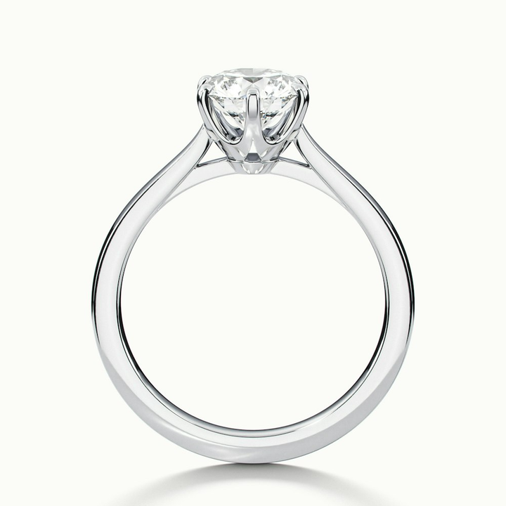 Amy 3 Carat Round Solitaire Lab Grown Diamond Ring in Platinum