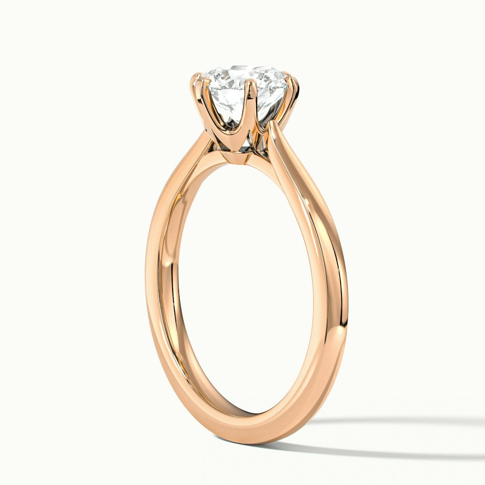Amy 4 Carat Round Solitaire Lab Grown Diamond Ring in 14k Rose Gold