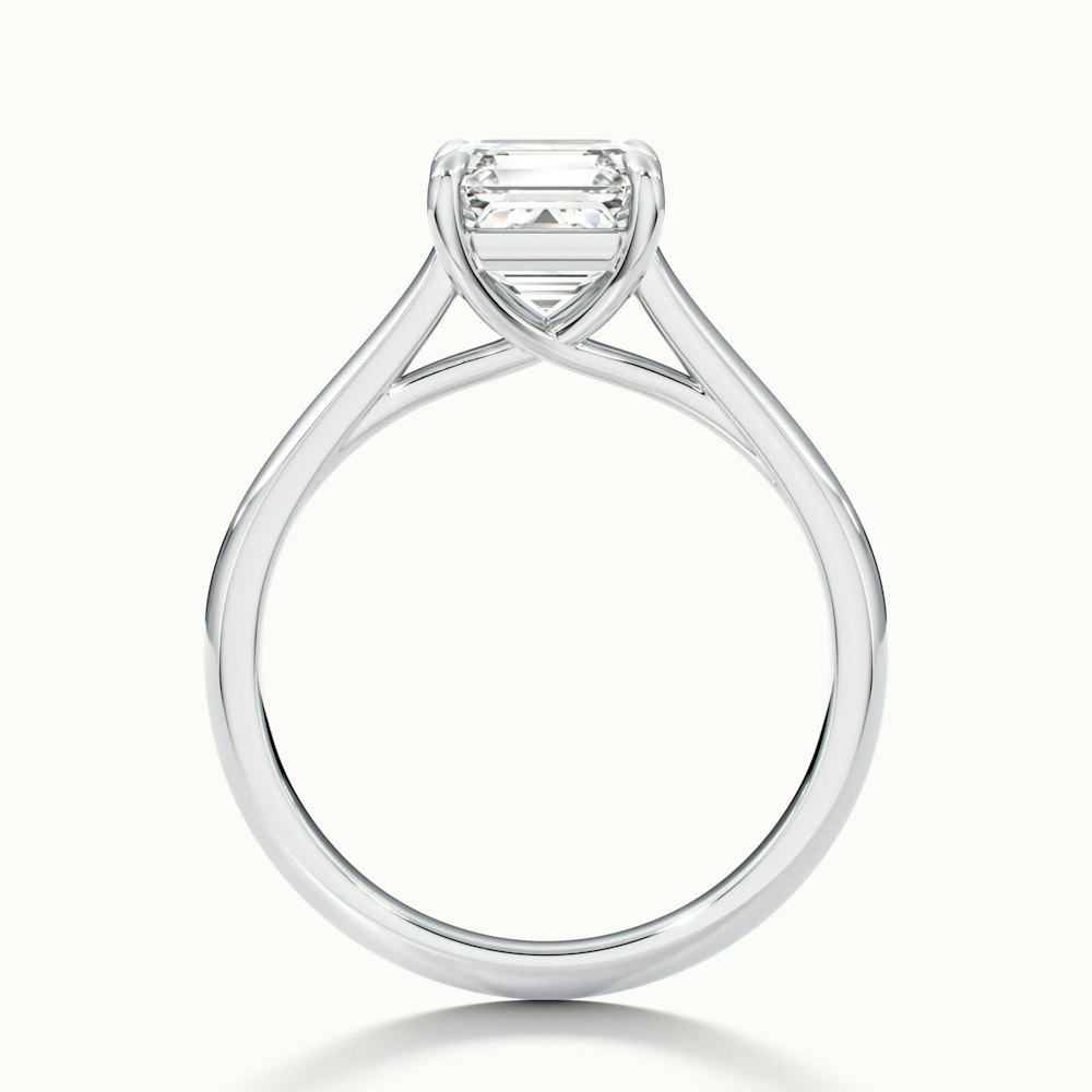 April 2.5 Carat Asscher Cut Solitaire Lab Grown Diamond Ring in 10k White Gold