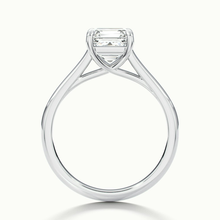 April 2.5 Carat Asscher Cut Solitaire Lab Grown Diamond Ring in 10k White Gold