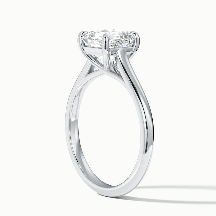 April 1 Carat Asscher Cut Solitaire Lab Grown Diamond Ring in 10k White Gold
