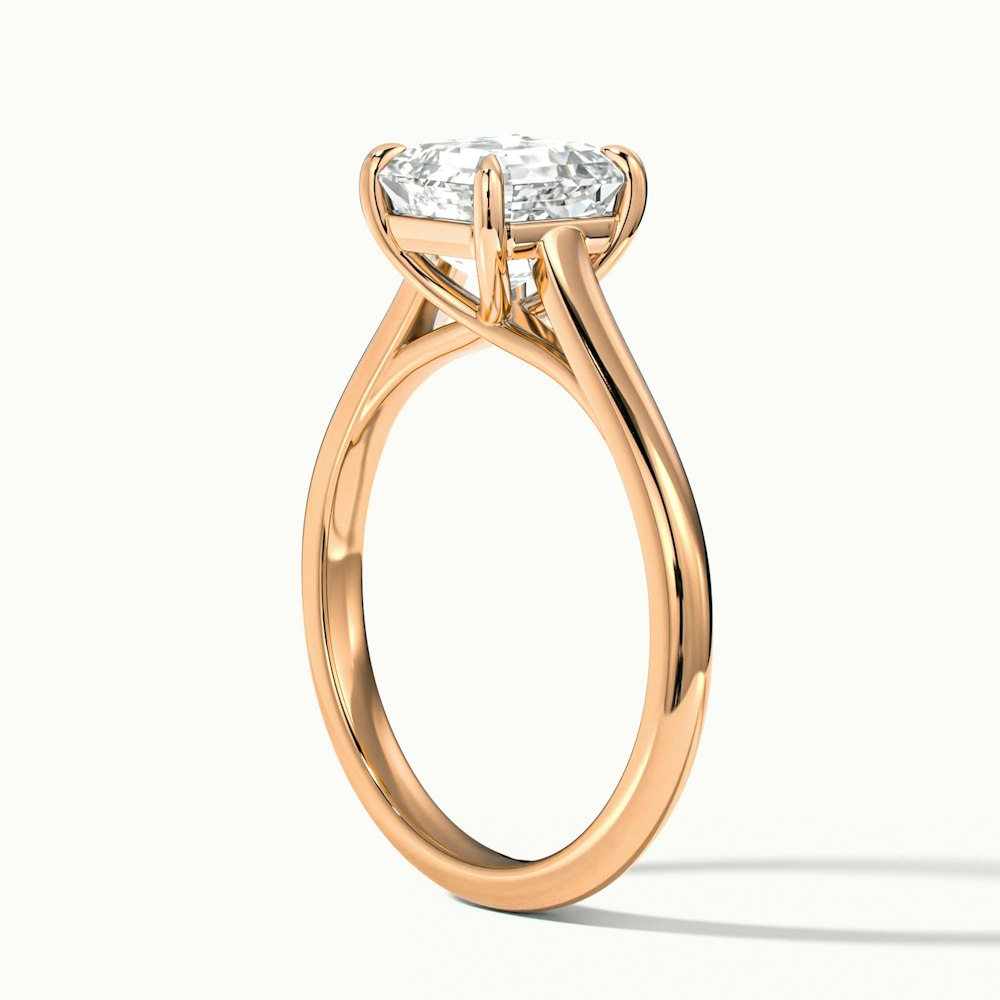 April 2 Carat Asscher Cut Solitaire Lab Grown Diamond Ring in 10k Rose Gold