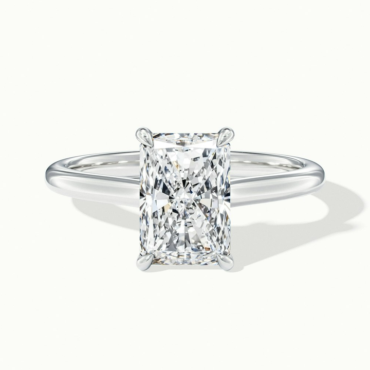 Daisy 1 Carat Radiant Cut Solitaire Lab Grown Diamond Ring in 10k White Gold