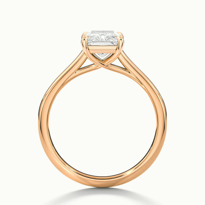 Alia 2 Carat Radiant Cut Solitaire Moissanite Engagement Ring in 18k Rose Gold