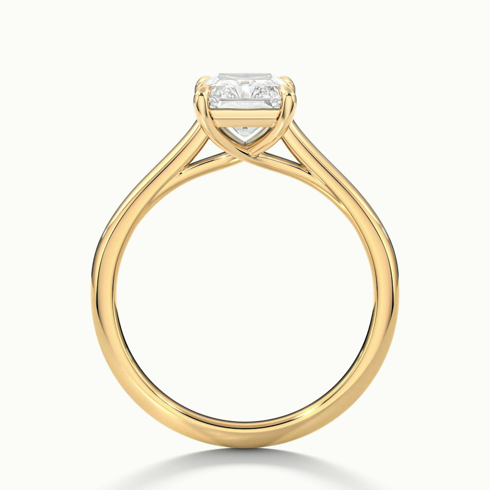 Alia 3 Carat Radiant Cut Solitaire Moissanite Engagement Ring in 14k Yellow Gold
