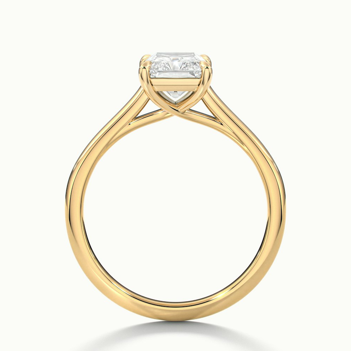 Alia 2 Carat Radiant Cut Solitaire Moissanite Engagement Ring in 14k Yellow Gold