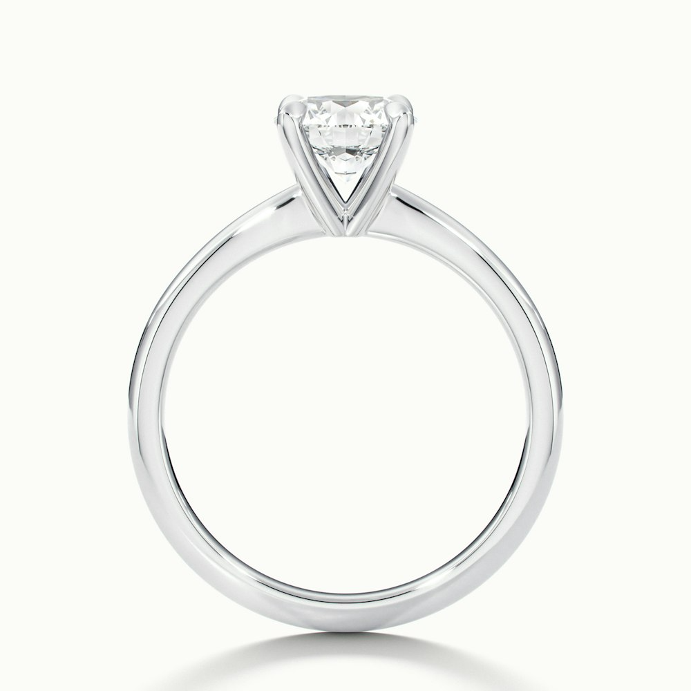 Zoey 5 Carat Round Solitaire Moissanite Engagement Ring in 18k White Gold