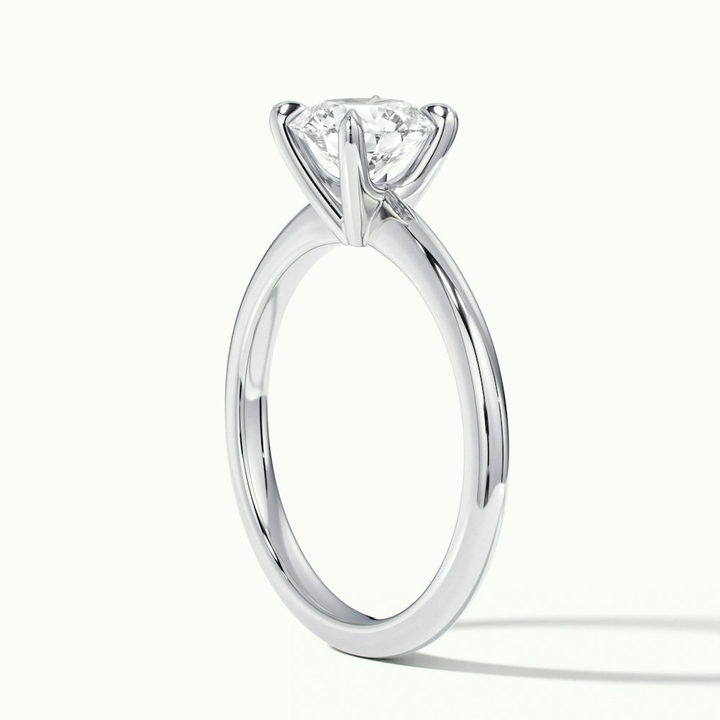 Zoey 3 Carat Round Solitaire Moissanite Engagement Ring in 10k White Gold