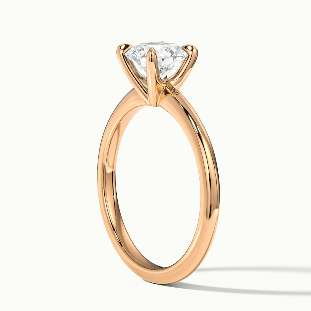 Diana 2 Carat Round Solitaire Lab Grown Diamond Ring in 14k Rose Gold