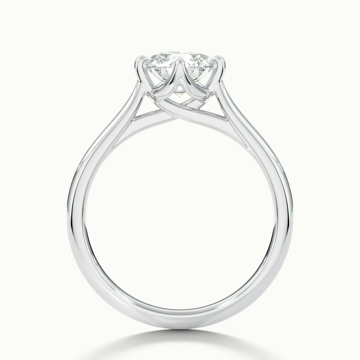 Tia 5 Carat Round Cut Solitaire Lab Grown Engagement Ring in 18k White Gold