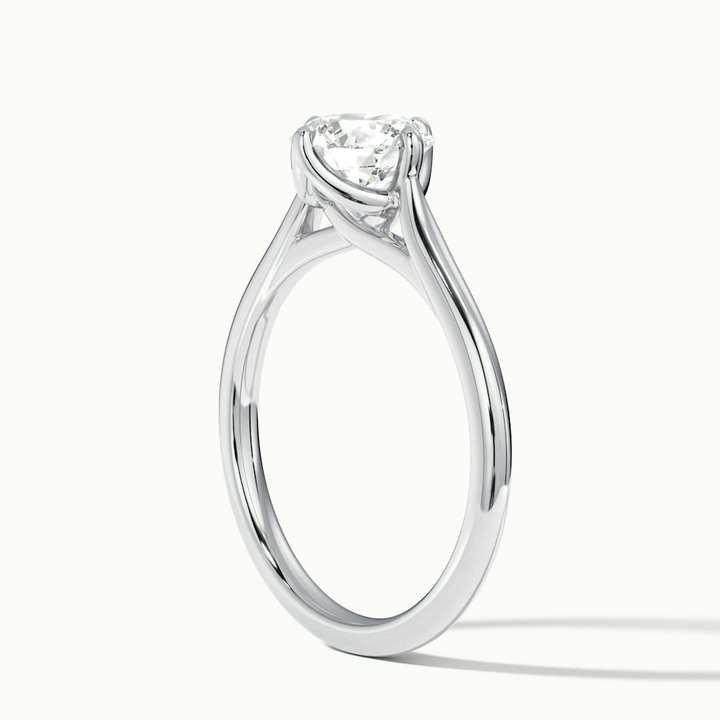 Tia 1 Carat Round Cut Solitaire Lab Grown Engagement Ring in 14k White Gold