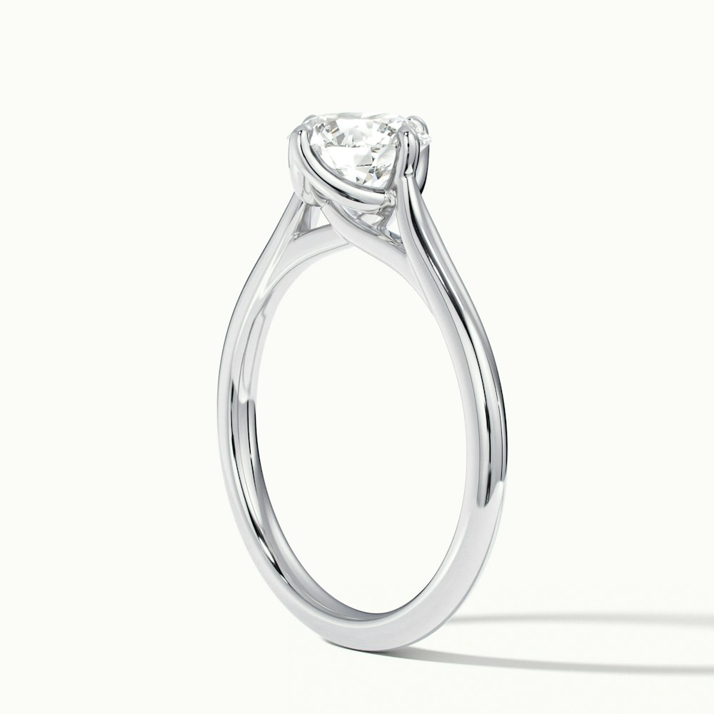 Asta 5 Carat Round Cut Solitaire Moissanite Diamond Ring in 10k White Gold