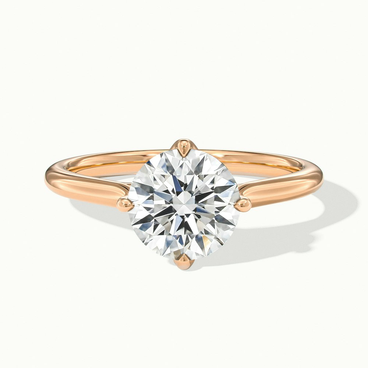 Tia 2 Carat Round Cut Solitaire Lab Grown Engagement Ring in 14k Rose Gold