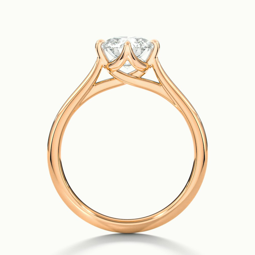 Tia 3 Carat Round Cut Solitaire Lab Grown Engagement Ring in 18k Rose Gold