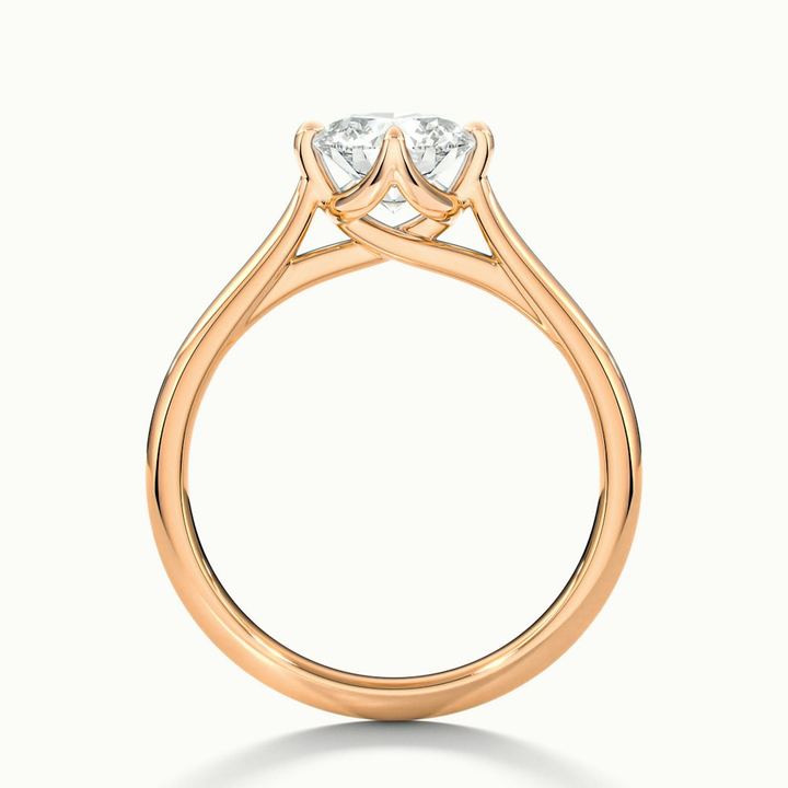 Asta 1.5 Carat Round Cut Solitaire Moissanite Diamond Ring in 10k Rose Gold