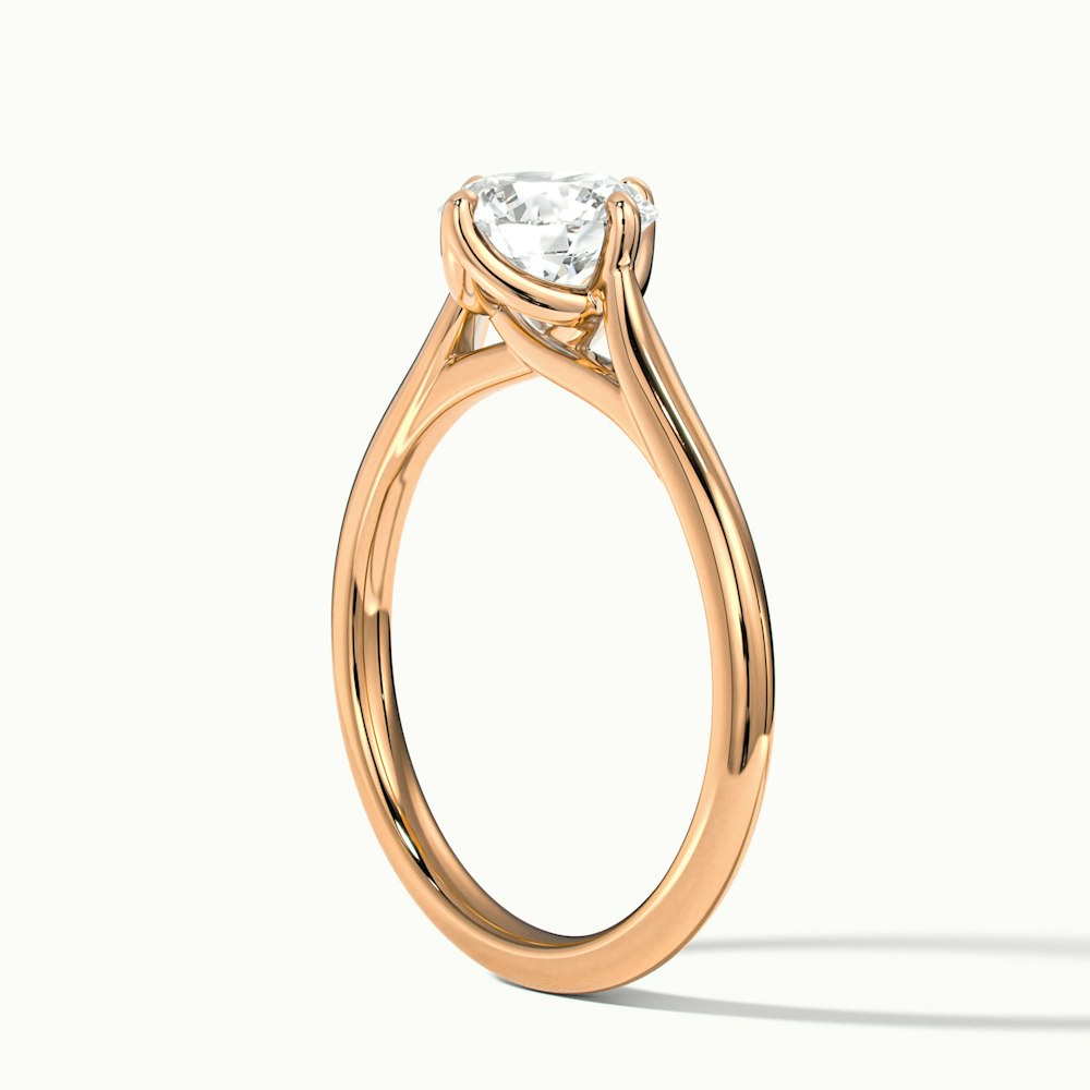 Tia 2 Carat Round Cut Solitaire Lab Grown Engagement Ring in 14k Rose Gold