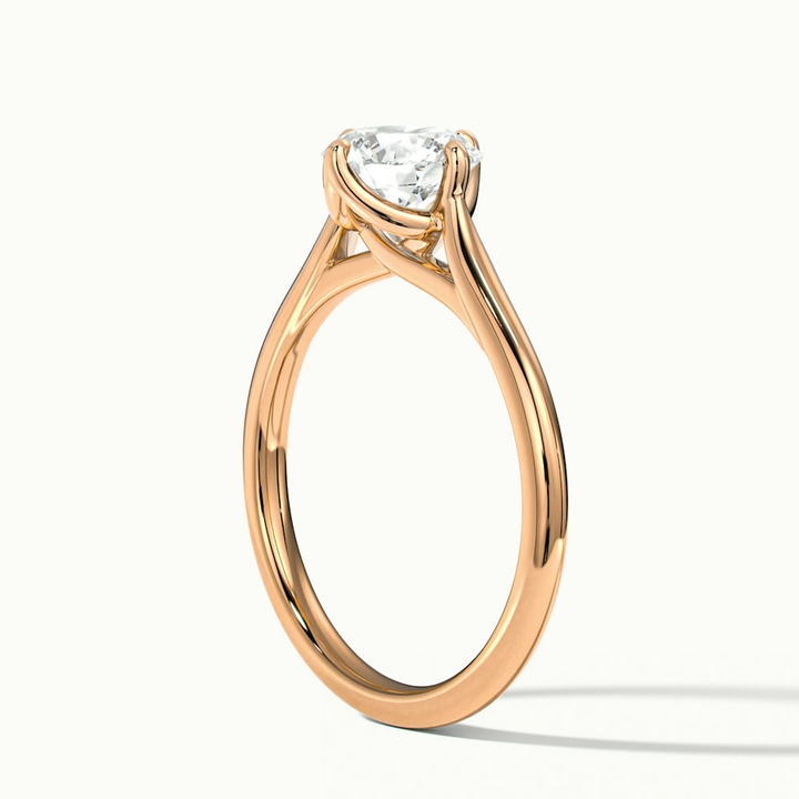 Asta 4 Carat Round Cut Solitaire Moissanite Diamond Ring in 14k Rose Gold