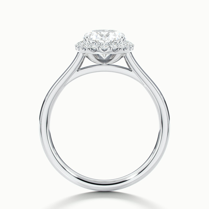 Sofia 1 Carat Oval Halo Moissanite Diamond Ring in 10k White Gold