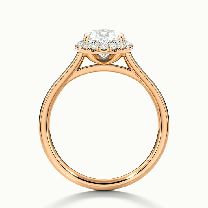 Sofia 1 Carat Oval Halo Moissanite Diamond Ring in 14k Rose Gold