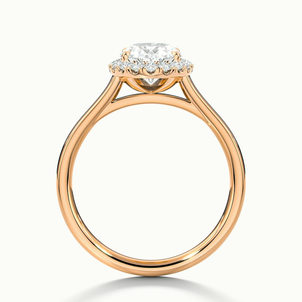 Mira 2 Carat Oval Halo Lab Grown Engagement Ring in 10k Rose Gold