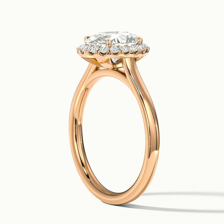 Mira 2 Carat Oval Halo Lab Grown Engagement Ring in 10k Rose Gold