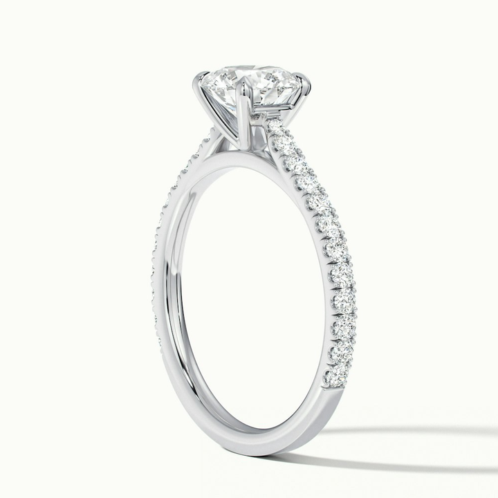 Zola 5 Carat Round Solitaire Scallop Lab Grown Engagement Ring in 18k White Gold